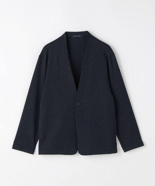 green label relaxing(グリーンレーベルリラクシング)の「A+ ポリエステルツイード 1B ノーカラー ジャケット -ウォッシャブル・ストレッチ・防シワ-(ノーカラージャケット・メンズ・ダークグリーン/ネイビー・S/M/L/XL)」の10枚目の写真