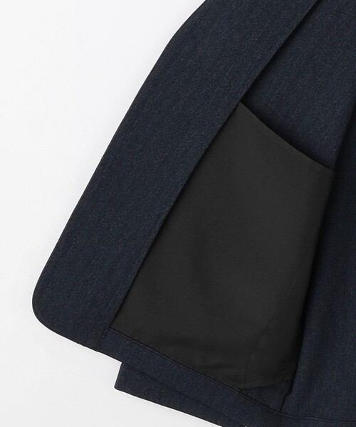 green label relaxing(グリーンレーベルリラクシング)の「A+ ポリエステルツイード 1B ノーカラー ジャケット -ウォッシャブル・ストレッチ・防シワ-(ノーカラージャケット・メンズ・ダークグリーン/ネイビー・S/M/L/XL)」の15枚目の写真