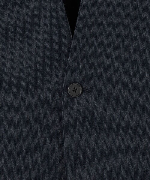 green label relaxing(グリーンレーベルリラクシング)の「A+ ポリエステルツイード 1B ノーカラー ジャケット -ウォッシャブル・ストレッチ・防シワ-(ノーカラージャケット・メンズ・ダークグリーン/ネイビー・S/M/L/XL)」の16枚目の写真