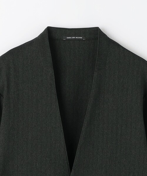 green label relaxing(グリーンレーベルリラクシング)の「A+ ポリエステルツイード 1B ノーカラー ジャケット -ウォッシャブル・ストレッチ・防シワ-(ノーカラージャケット・メンズ・ダークグリーン/ネイビー・S/M/L/XL)」の19枚目の写真