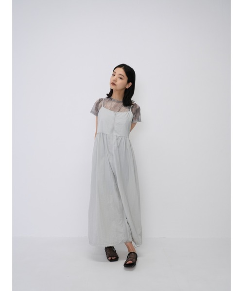 セール】【ZOZO限定】ロングジップ ナイロン キャミワンピ（ワンピース