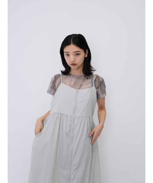 Enewd nina(エニュードニーナ)の「【ZOZO限定】ロングジップ ナイロン キャミワンピ(ワンピース・レディース・ブラック/グレー・FREE)」の7枚目の写真