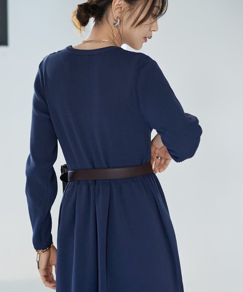 STYLE DELI(スタイルデリ)の「スポンディッシュ立体スカートワンピース(ワンピース・レディース・ライトグレー/ブルー系その他/ネイビー・MEDIUM/SMALL)」の10枚目の写真