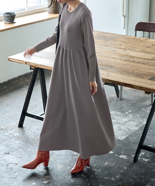 STYLE DELI(スタイルデリ)の「スポンディッシュ立体スカートワンピース(ワンピース・レディース・ライトグレー/ブルー系その他/ネイビー・MEDIUM/SMALL)」の12枚目の写真