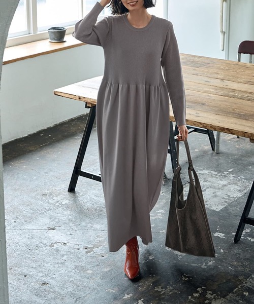 STYLE DELI(スタイルデリ)の「スポンディッシュ立体スカートワンピース(ワンピース・レディース・ライトグレー/ブルー系その他/ネイビー・MEDIUM/SMALL)」の19枚目の写真