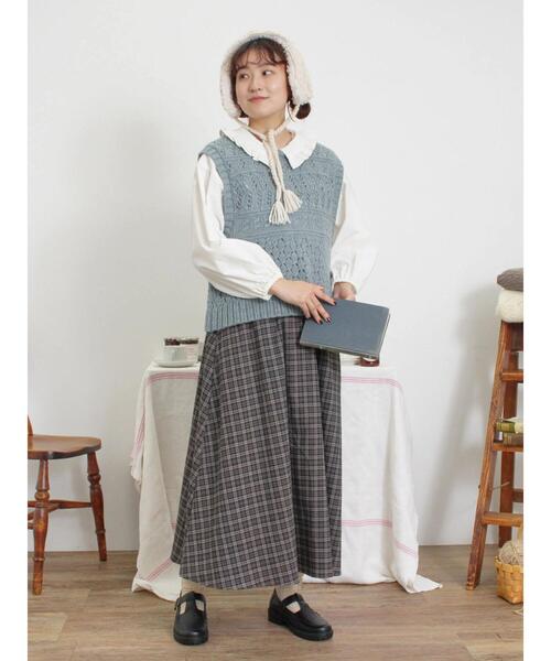 Samansa Mos2（サマンサ モスモス）の「2WAYイヤマフ付け襟（ストール/ショール・レディース・モカ/オフホワイト・F）」の15枚目の写真