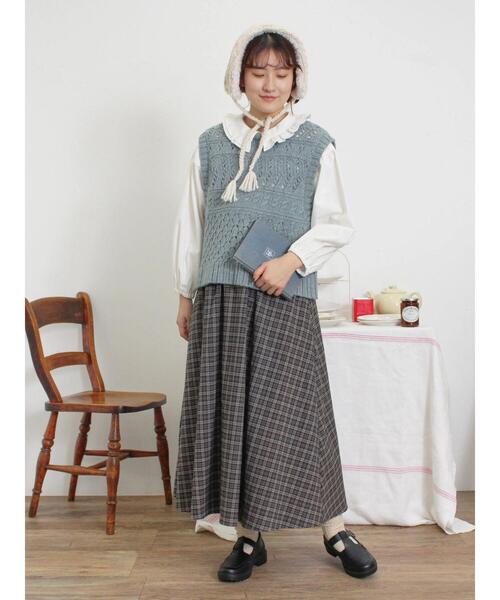 Samansa Mos2（サマンサ モスモス）の「2WAYイヤマフ付け襟（ストール/ショール・レディース・モカ/オフホワイト・F）」の14枚目の写真