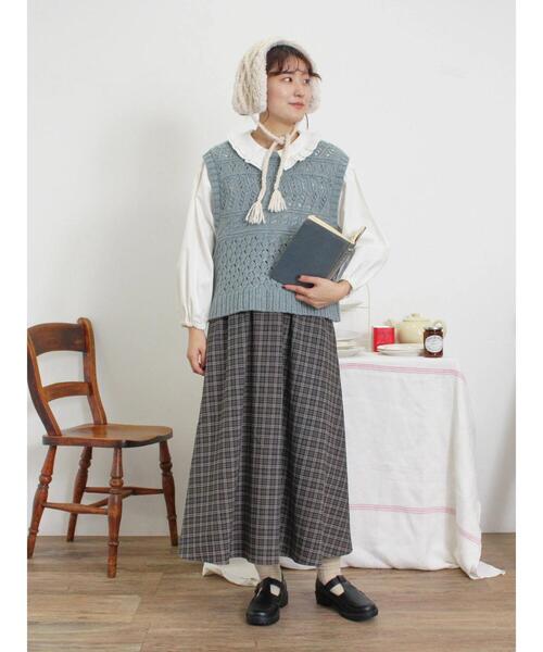 Samansa Mos2（サマンサ モスモス）の「2WAYイヤマフ付け襟（ストール/ショール・レディース・モカ/オフホワイト・F）」の13枚目の写真