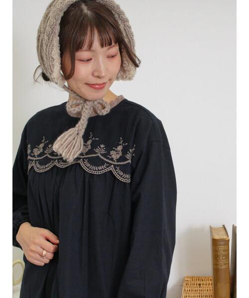 Samansa Mos2（サマンサ モスモス）の「2WAYイヤマフ付け襟（ストール/ショール・レディース・モカ/オフホワイト・F）」の8枚目の写真