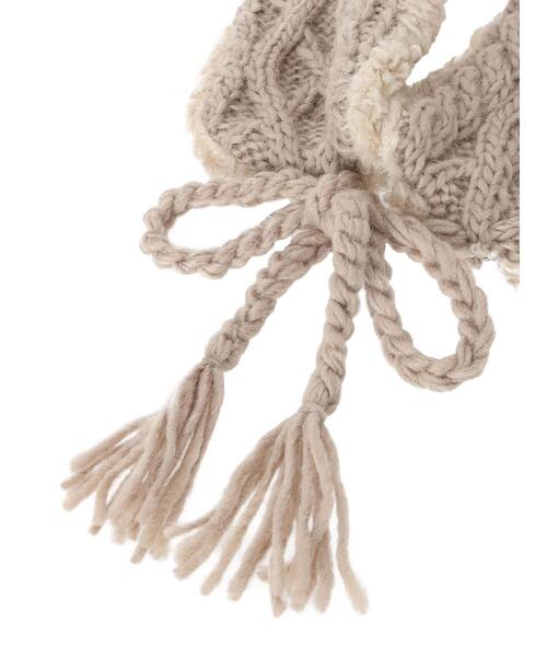 Samansa Mos2（サマンサ モスモス）の「2WAYイヤマフ付け襟（ストール/ショール・レディース・モカ/オフホワイト・F）」の5枚目の写真