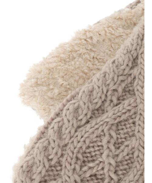 Samansa Mos2（サマンサ モスモス）の「2WAYイヤマフ付け襟（ストール/ショール・レディース・モカ/オフホワイト・F）」の4枚目の写真