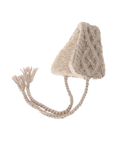 Samansa Mos2（サマンサ モスモス）の「2WAYイヤマフ付け襟（ストール/ショール・レディース・モカ/オフホワイト・F）」の3枚目の写真