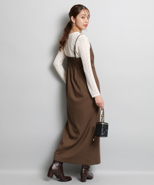 新品　ジャスグリッティー　レイヤードカットチュニック ジャガードチュニック【7i-831-04457】