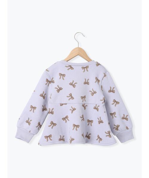 Samansa Mos2 Lagom（サマンサモスモスラーゴム）の「リボン柄ペプラムトレーナー（Tシャツ/カットソー・キッズ・ラベンダー/キナリ・130/120/110/100/95）」の4枚目の写真
