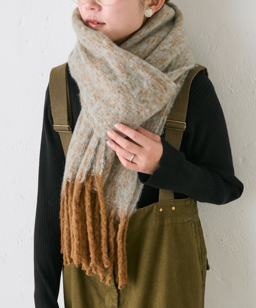 PUAL CE CIN（ピュアルセシン）の「起毛フェイクウールメランジマフラー（マフラー・レディース・ミント/オレンジ/ブルー・FREE）」の2枚目の写真