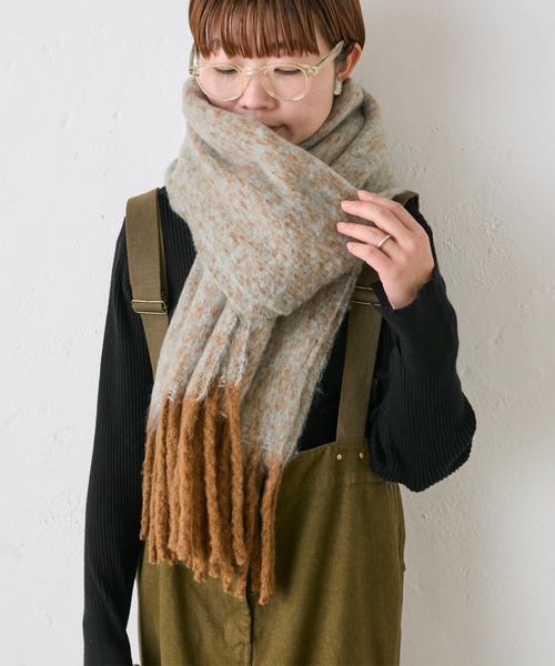 PUAL CE CIN（ピュアルセシン）の「起毛フェイクウールメランジマフラー（マフラー・レディース・ミント/オレンジ/ブルー・FREE）」の5枚目の写真