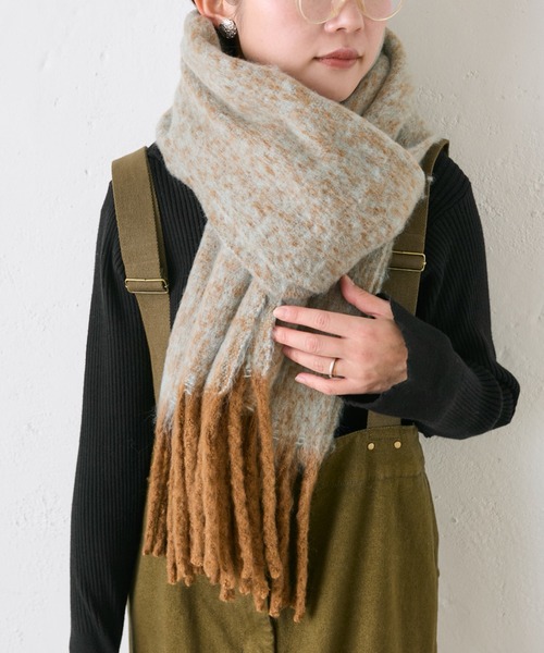 PUAL CE CIN（ピュアルセシン）の「起毛フェイクウールメランジマフラー（マフラー・レディース・ミント/オレンジ/ブルー・FREE）」の6枚目の写真