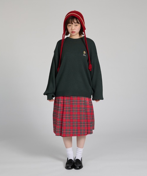 kutir（クティール）の「kutirlune／手編み風タッセルニット帽（ニットキャップ/ビーニー・レディース・レッド/ブラウン/ホワイト・FREE）」の12枚目の写真