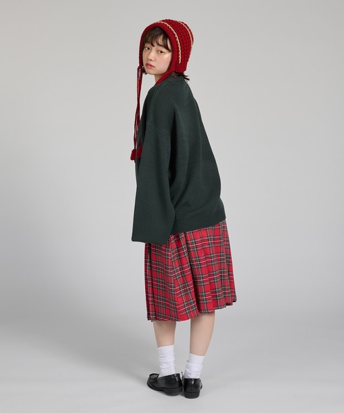 kutir（クティール）の「kutirlune／手編み風タッセルニット帽（ニットキャップ/ビーニー・レディース・レッド/ブラウン/ホワイト・FREE）」の13枚目の写真