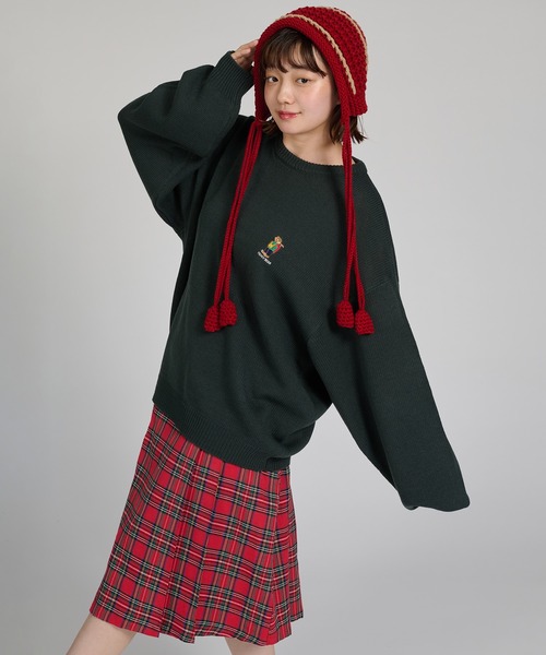 kutir（クティール）の「kutirlune／手編み風タッセルニット帽（ニットキャップ/ビーニー・レディース・レッド/ブラウン/ホワイト・FREE）」の8枚目の写真
