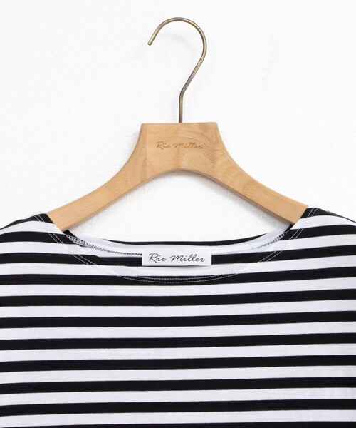 Rie Miller（リエミラー）の「《オールシーズン対応》GIZA COTTON天竺ボーダープルオーバーカットソー（Tシャツ/カットソー・レディース・ブラック系その他3/グレー系その他/ブルー系その他3・38）」の19枚目の写真