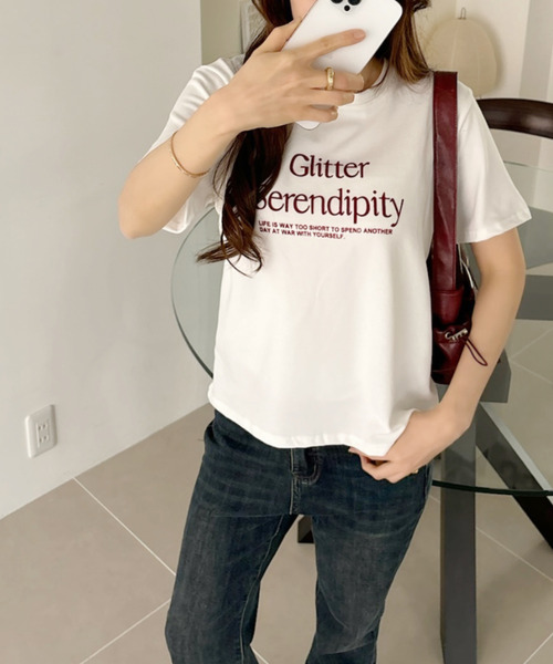 Ada.(エイダ)の「表面感 ロゴ ベーシック Tシャツ(Tシャツ/カットソー・レディース・ホワイト/ブラウン/レッド/グレー・FREE)」の5枚目の写真