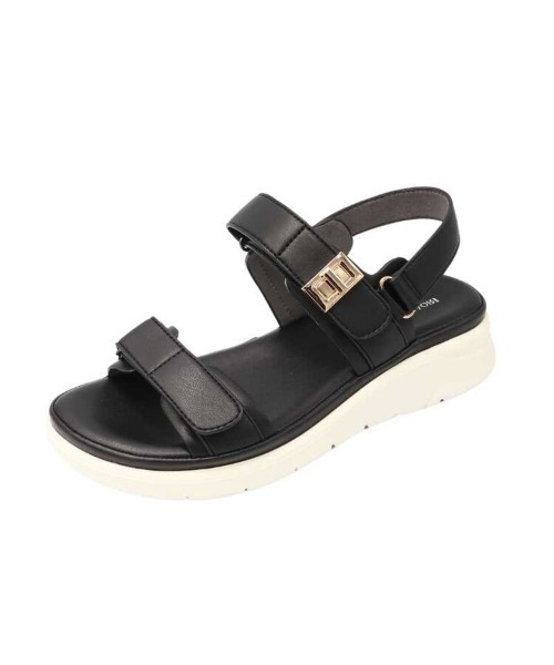 MODE KAORI(モードカオリ)の「ダブルベルクロスポーツサンダル/21529(サンダル・レディース・ブラック/ライトベージュ/シルバー・22.5cm/23cm/23.5cm/24cm/24.5cm/25cm)」の15枚目の写真