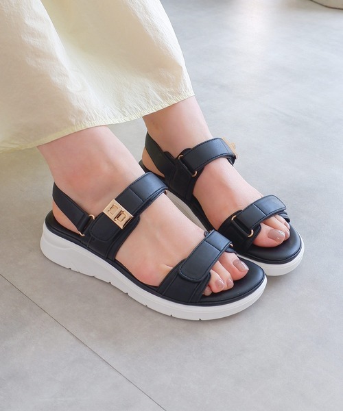 MODE KAORI(モードカオリ)の「ダブルベルクロスポーツサンダル/21529(サンダル・レディース・ブラック/ライトベージュ/シルバー・22.5cm/23cm/23.5cm/24cm/24.5cm/25cm)」の20枚目の写真