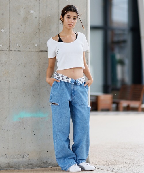 BILLABONG(ビラボン)の「BILLABONG/ビラボン 2WAYミニTシャツ BF013-217(Tシャツ/カットソー・レディース・ホワイト/ピンク/ブラック・L/M)」の7枚目の写真