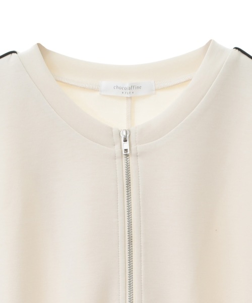 Green　Parks（グリーンパークス）の「ハーフZIPトラックワンピース（ワンピース・レディース・チャコールグレー/アイボリー・FREE）」の19枚目の写真