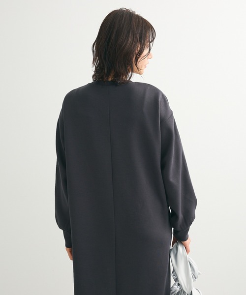 Green　Parks（グリーンパークス）の「ハーフZIPトラックワンピース（ワンピース・レディース・チャコールグレー/アイボリー・FREE）」の11枚目の写真