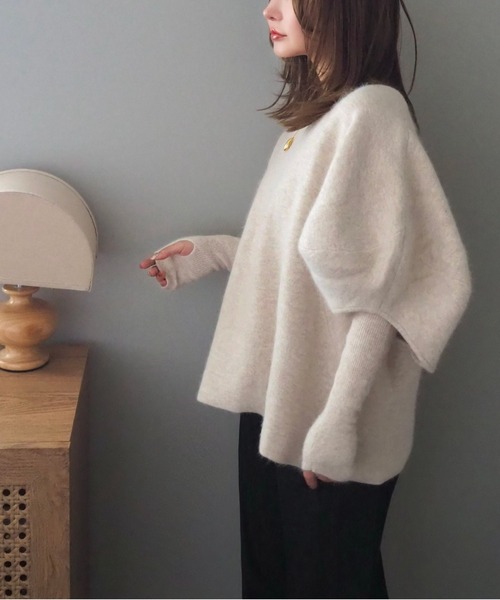 LAULEN(ローレン)の「knit hand warmer 2set /ドルマンスリーブ ニット ハンドウォーマー 2点 セット(ニット/セーター・レディース・ベージュ/アイボリー/グレー・FREE)」の10枚目の写真