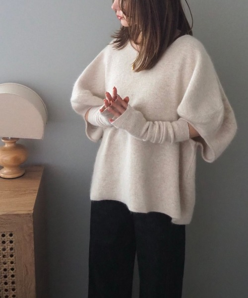 LAULEN(ローレン)の「knit hand warmer 2set /ドルマンスリーブ ニット ハンドウォーマー 2点 セット(ニット/セーター・レディース・ベージュ/アイボリー/グレー・FREE)」の12枚目の写真