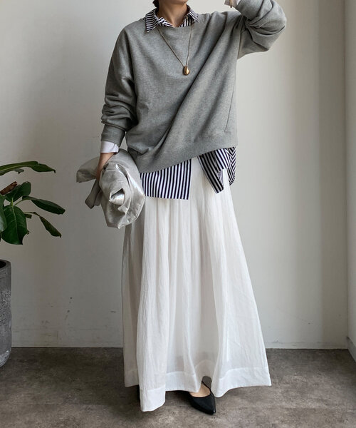 DouDou（ドゥドゥ）の「シアータックフレアスカート（スカート・レディース・ブラック/ホワイト/ブラウン・FREE）」の6枚目の写真