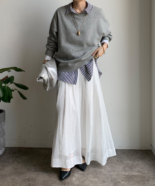 DouDou（ドゥドゥ）の「シアータックフレアスカート（スカート・レディース・ブラック/ホワイト/ブラウン・FREE）」の7枚目の写真