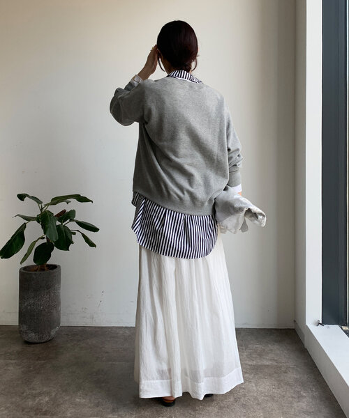 DouDou（ドゥドゥ）の「シアータックフレアスカート（スカート・レディース・ブラック/ホワイト/ブラウン・FREE）」の8枚目の写真