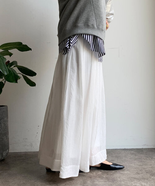 DouDou（ドゥドゥ）の「シアータックフレアスカート（スカート・レディース・ブラック/ホワイト/ブラウン・FREE）」の11枚目の写真