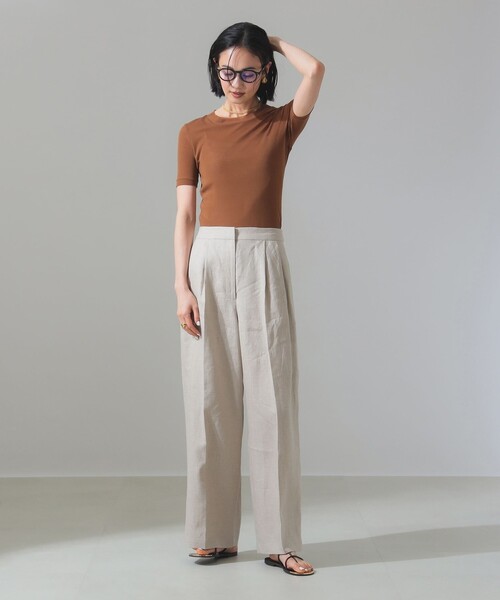 ビームス取扱♪ティッカ上質リネン100%ゆったりワイドパンツオールインワン♪ ビームス取扱♪ティッカ上質リネン100%ゆったりワイドパンツ