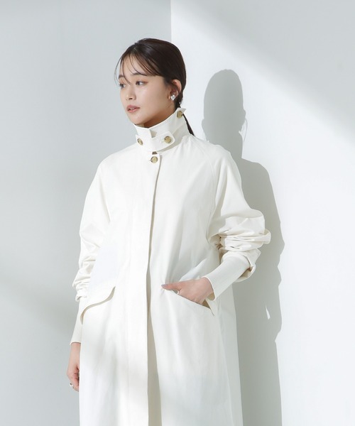 NANO universe(ナノユニバース)の「撥水&花粉ガード ステンカラーコート(ステンカラーコート・レディース・ブラック/ベージュ/ホワイト・FREE)」の10枚目の写真