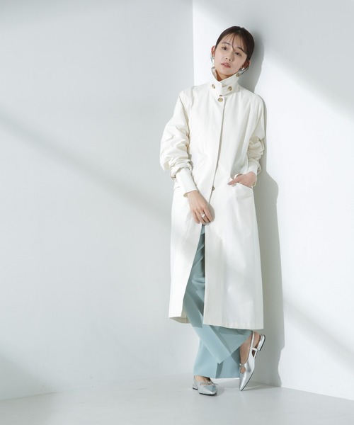 NANO universe(ナノユニバース)の「撥水&花粉ガード ステンカラーコート(ステンカラーコート・レディース・ブラック/ベージュ/ホワイト・FREE)」の11枚目の写真