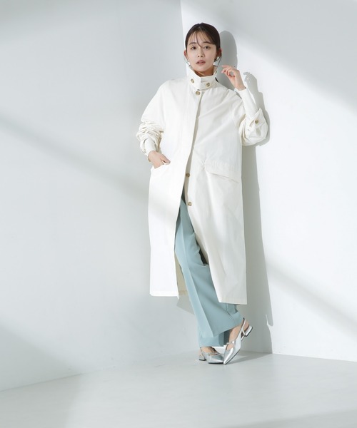 NANO universe(ナノユニバース)の「撥水&花粉ガード ステンカラーコート(ステンカラーコート・レディース・ブラック/ベージュ/ホワイト・FREE)」の14枚目の写真