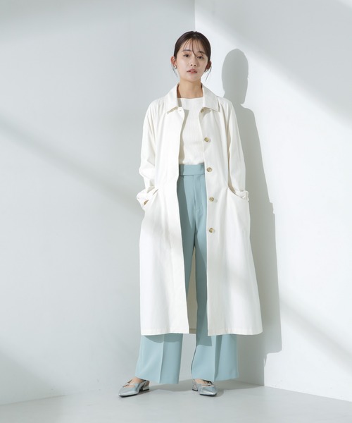 NANO universe(ナノユニバース)の「撥水&花粉ガード ステンカラーコート(ステンカラーコート・レディース・ブラック/ベージュ/ホワイト・FREE)」の15枚目の写真