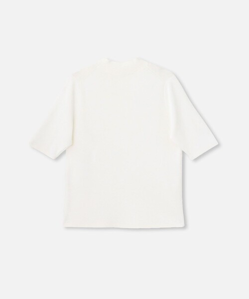allureville（アルアバイル）の「◇総針モックネック5分袖プルオーバー（ニット/セーター・レディース・オフホワイト/ブラック・2）」の3枚目の写真