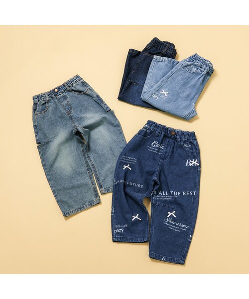 BREEZE（ブリーズ）の「【ジュニア対応】カットアウトデニムパンツ（デニムパンツ・キッズ・ネイビー/サックスブルー・90/100/110/120/130/140）」の4枚目の写真