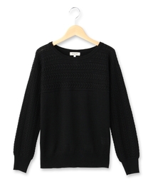 SOUP | ケーブル編み切り替えクルーネックニット(ニット/セーター)