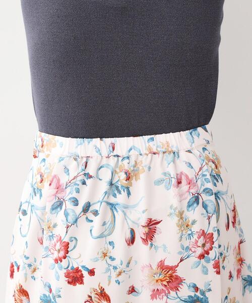 LAURA ASHLEY(ローラアシュレイ)の「【洗える/同柄アイテムあり】ローザリンド柄シフォンスカート(スカート・レディース・ホワイト系1/ネイビー系・38/40)」の4枚目の写真