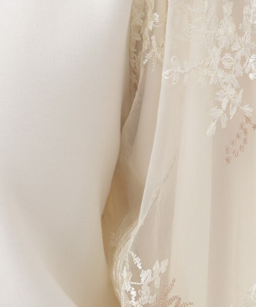 DRESKIP(ドレスキップ)の「大人上品 お袖チュール刺繍 切替トップス(Tシャツ/カットソー・レディース・アイボリー/サックスブルー/チャコールグレー・04/03/02/01)」の10枚目の写真