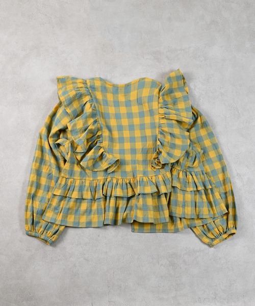 MARKEY'S(マーキーズ)の「ギンガムカシュクールブラウス/おとな(シャツ/ブラウス・レディース・ライトグリーン/ピンク/ブラック/イエロー・160cm)」の10枚目の写真