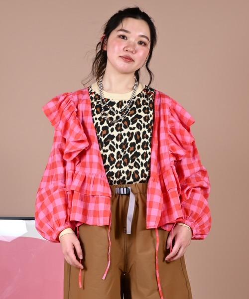 MARKEY'S(マーキーズ)の「ギンガムカシュクールブラウス/おとな(シャツ/ブラウス・レディース・ライトグリーン/ピンク/ブラック/イエロー・160cm)」の17枚目の写真