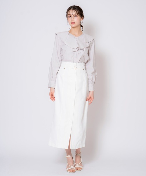 NOELA(ノエラ)の「カツラギペンシルスカート(スカート・レディース・オフホワイト/カーキ/サックスブルー・S/M)」の11枚目の写真